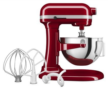 Kitchenaid 5KSM55SXX Robot cuiseur Heavy Duty 5,2 litres avec engrenages métalliques et 11 vitesses, Rouge