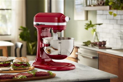 Kitchenaid 5KSM55SXX Robot cuiseur Heavy Duty 5,2 litres avec engrenages métalliques et 11 vitesses, Rouge
