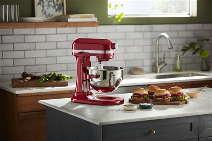 Kitchenaid 5KSM55SXX Robot cuiseur Heavy Duty 5,2 litres avec engrenages métalliques et 11 vitesses, Rouge