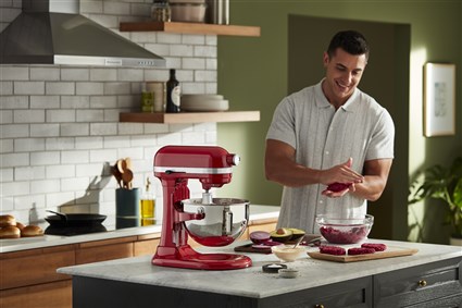 Kitchenaid 5KSM55SXX Robot cuiseur Heavy Duty 5,2 litres avec engrenages métalliques et 11 vitesses, Rouge