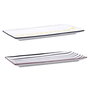 Bidasoa Plateau Rectangulaire en Porcelaine Zigzag 30,5x15,2x2 cm - 6 Unités
