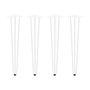 Emuca Lot de 4 pieds Hairpin de 3 fils par table, hauteur 710mm, Acier, Peint en blanc