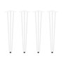 Emuca Lot de 4 pieds Hairpin de 3 fils par table, hauteur 710mm, Acier, Peint en blanc