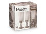 Vivalto Verre à vin Cava gris rayures 160 ml en verre 6x18x6 cm (Set de 24)