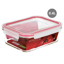 Vassary Contenant hermétique rectangulaire en cristal 400ml