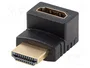 Lanberg Adaptateur HDMI 2.0 4K avec connecteur mâle angulaire et femelle droit, noir