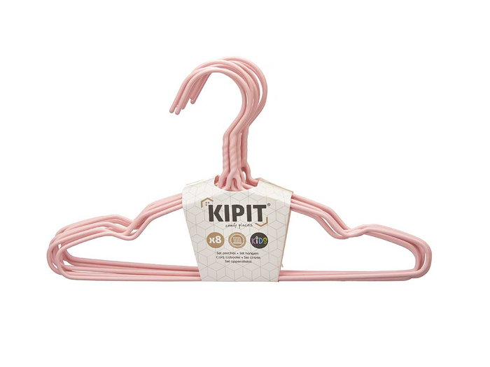 KIPIT Lot de 8 Cintres Enfant Métal avec Silicone Couleurs Assorties 29.5 x 18 x 0.3 cm (Set de 24)