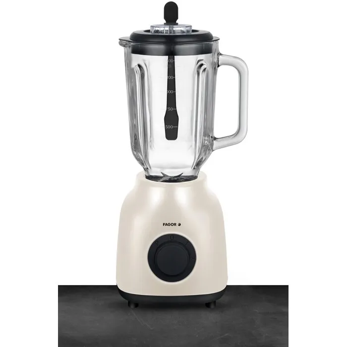 Fagor FGC2160 - Blender 2-en-1 avec moulin broyeur - 400 W - Bol en verre gradué 1,5 L - Couleur crème