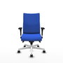 Piqueras Y Crespo Albacete Chaise de bureau, Bleu, Mécanisme Synchrone, Base Blanche