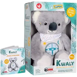 Gipsy Toys KWALY - Koala conteur d'histoires interactif avec 2h de contes en français - Peluche parlante éducative avec Whisperies pour enfants 0-8 ans