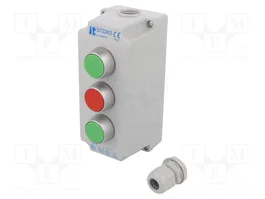 SPAMEL Cassette de pilotage ST22 avec 3 boutons plats vert/rouge/vert