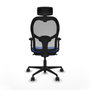 Piqueras y Crespo Chaise de Bureau 2D036N2 Bleu avec Appui-tête