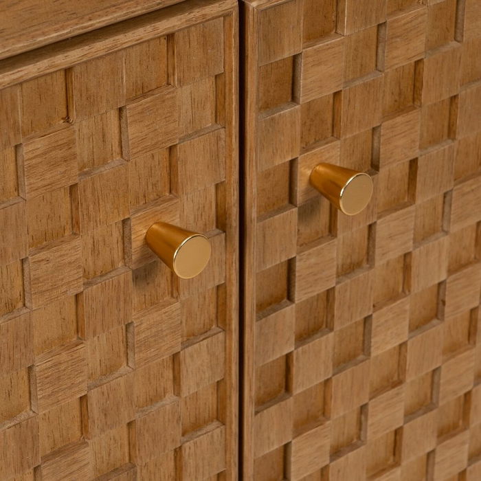 Présentoir MARIGNI Noir Naturel Verre Fer Bois MDF 84,5 x 42,5 x 198 cm