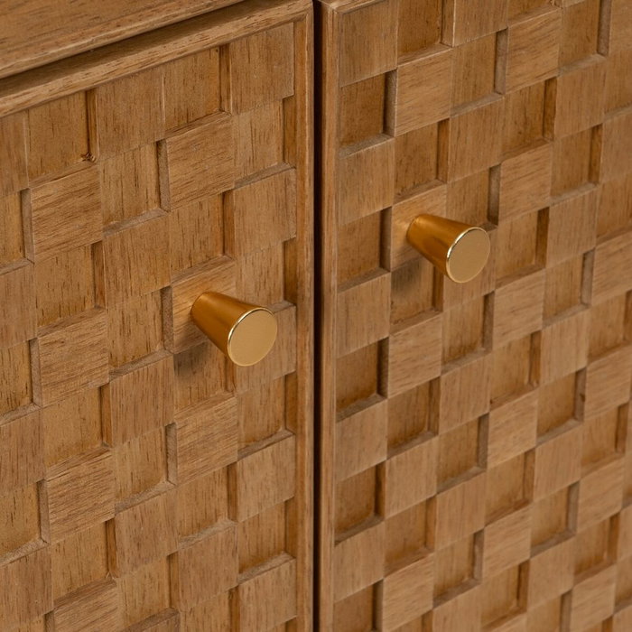 Présentoir MARIGNI Noir Naturel Verre Fer Bois MDF 84,5 x 42,5 x 198 cm