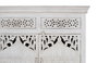Buffet GINER Y COLOMER en bois de manguier, 4 portes et 4 tiroirs, couleur blanc vieilli - 180x40x90 cm