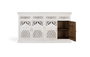 Buffet GINER Y COLOMER en bois de manguier, 4 portes et 4 tiroirs, couleur blanc vieilli - 180x40x90 cm