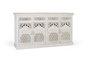 Buffet GINER Y COLOMER en bois de manguier, 4 portes et 4 tiroirs, couleur blanc vieilli - 180x40x90 cm