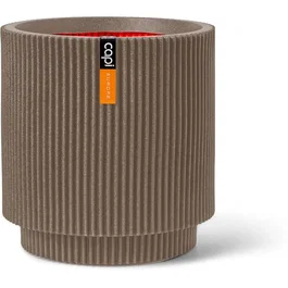 Capi Europe Vase Cylindre Groove NL 44 x 46 cm Chaud Taupe