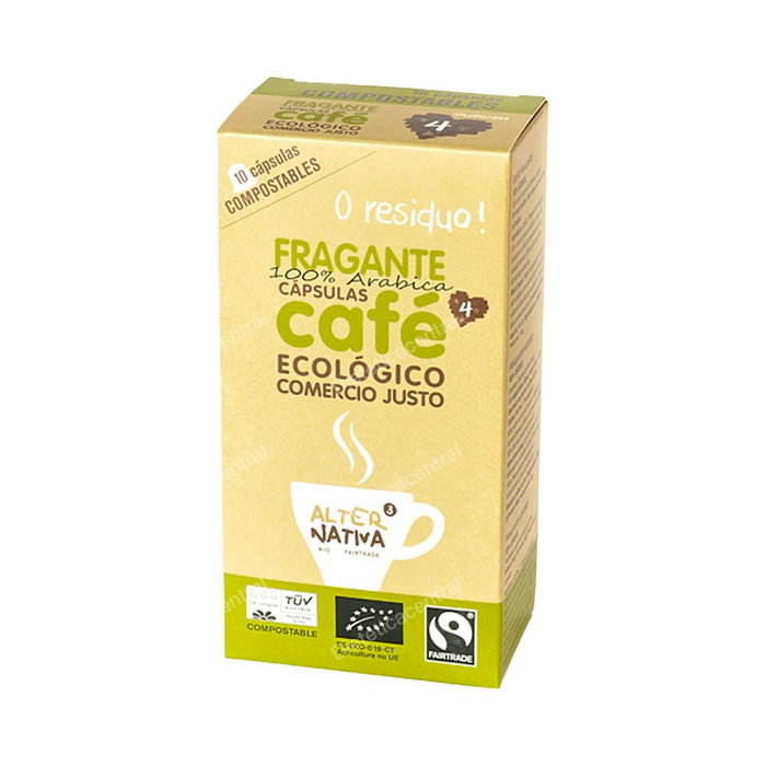 ALTERNATIVA 3 Café Fragante 10 Capsules Biodegradables Café Compatible Nespresso Équitable Vegan ALTERNATIVA 3 Café Fragante 10 Capsules Biodegradables Café Compatible Nespresso Équitable Vegan