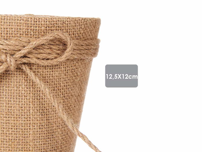 IBERGARDEN Macetero en tissu avec laço Marron 12,5x12cm IBERGARDEN Macetero en tissu avec laço Marron 12,5x12cm