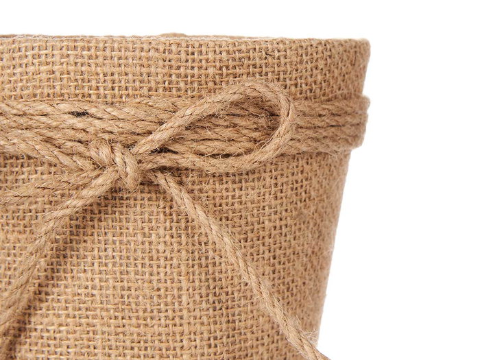 IBERGARDEN Macetero en tissu avec laço Marron 12,5x12cm IBERGARDEN Macetero en tissu avec laço Marron 12,5x12cm
