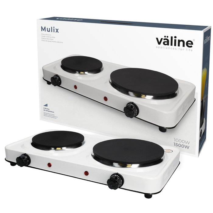 Väline Plaque électrique Mulix 2 brûleurs 2500W Väline Plaque électrique Mulix 2 brûleurs 2500W