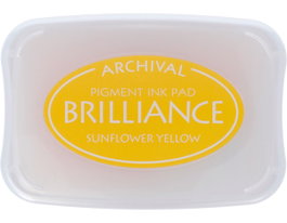 Tsukineko Tampon encreur BRILLIANCE jaune tournesol effet nacré 95x65mm