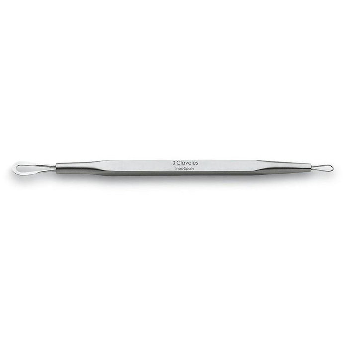 Tres Claveles - Extirpateur Comédon en Acier Inoxydable 12 cm avec 2 embouts - Outil de Soin de Peau pour Points Noirs et Boutons Tres Claveles - Extirpateur Comédon en Acier Inoxydable 12 cm avec 2 embouts - Outil de Soin de Peau pour Points Noirs et Boutons