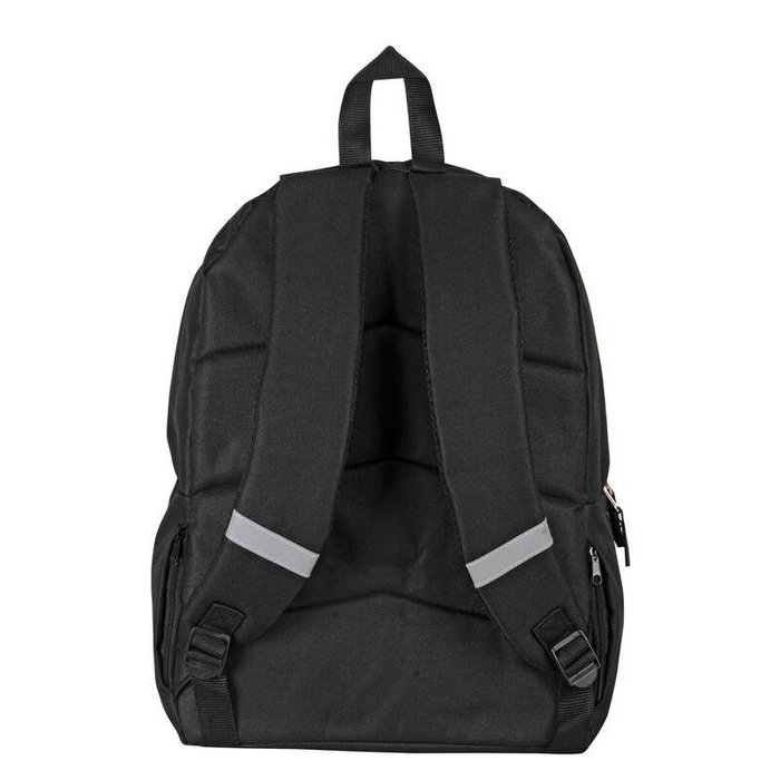 PERONA Sac à dos toile imprimée 42 cm avec dos et bretelles rembourrés, ajustables, sangles réfléchissantes et système d'attache chariot