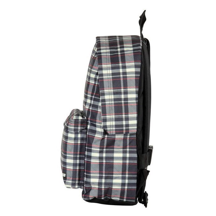 PERONA Sac à dos toile imprimée 42 cm avec dos et bretelles rembourrés, ajustables, sangles réfléchissantes et système d'attache chariot