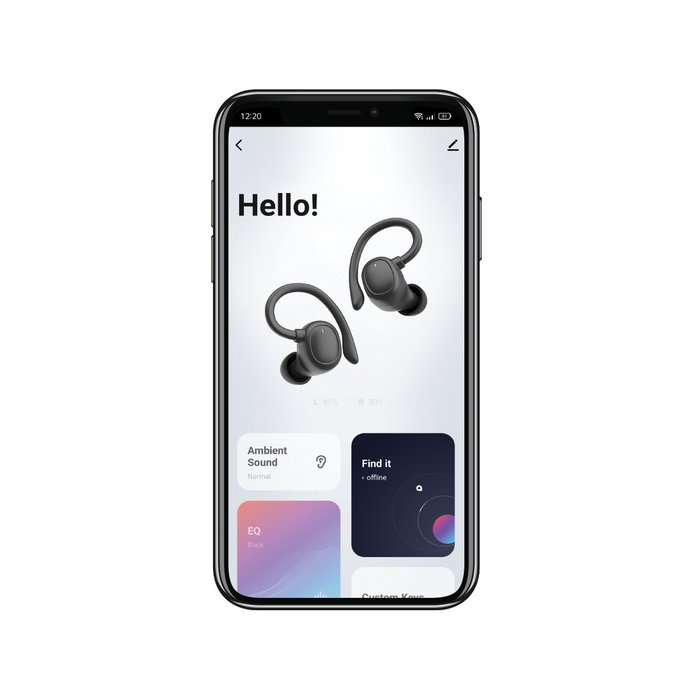 Muvit iO Sport ENC Écouteurs Bluetooth Sport Sans Fil Noir IPX5 Réduction Bruit App