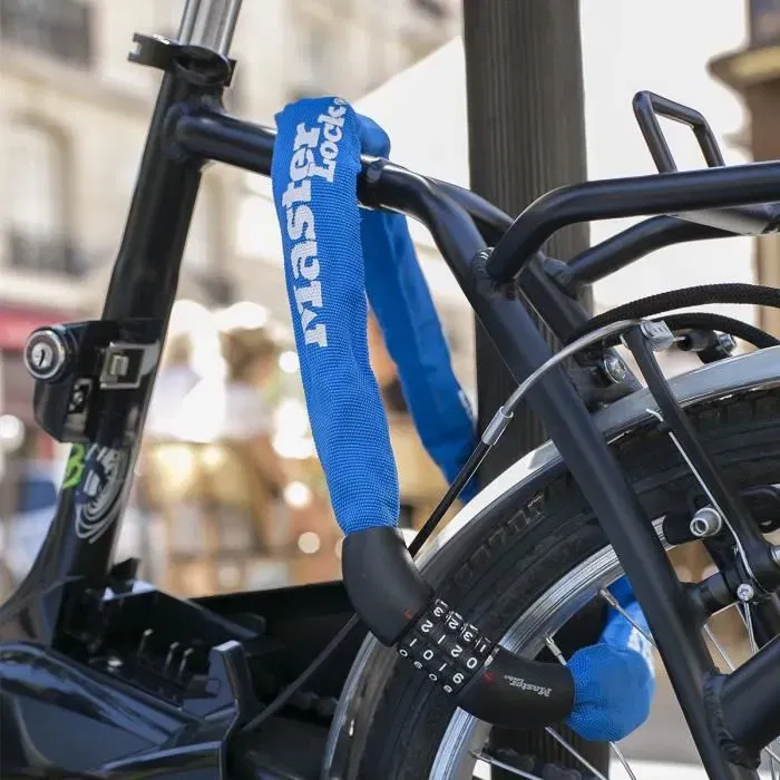 Master Lock - Antivol chaîne pour vélo - 8392EURDPROCOL - 90 cm x 8 mm - Haute sécurité programmable - Protection contre la coupe et le sciage