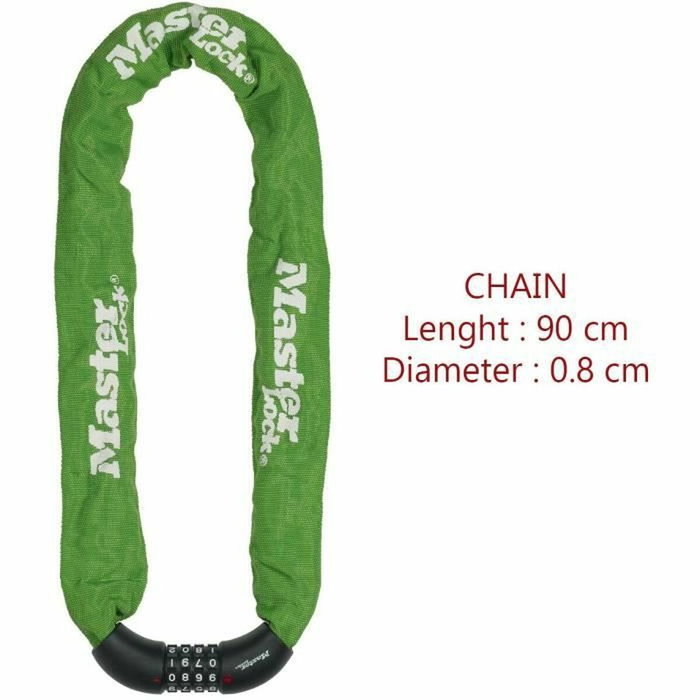 Master Lock Antivol chaîne pour vélo 90 cm x 8 mm