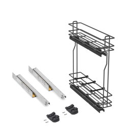 Emuca Porte-bouteilles latéral extractible TitaneMax Gris anthracite