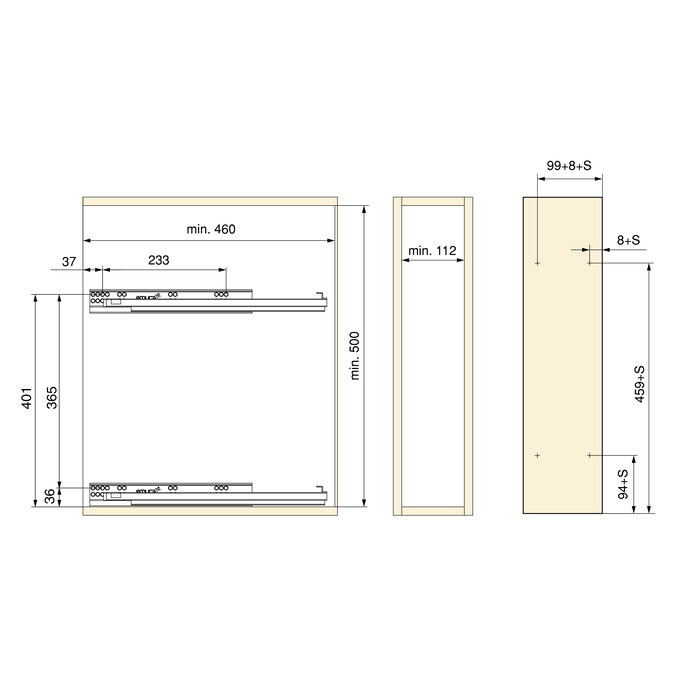 Emuca porte-bouteilles latéral extractible TitaneMax, avec fermeture amortie, module 150mm, acier, gris anthracite