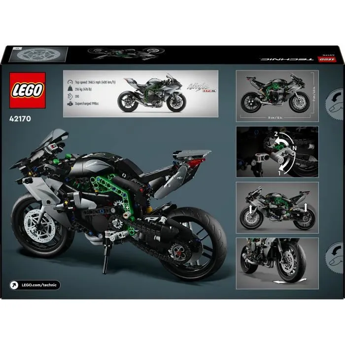 Lego Technic 42170 Kawasaki Ninja H2R - Moto de Construction 643 Pièces, Kit Modélisme, Jouet Créatif et Idée Cadeau pour Enfants Lego Technic 42170 Kawasaki Ninja H2R - Moto de Construction 643 Pièces, Kit Modélisme, Jouet Créatif et Idée Cadeau pour Enfants