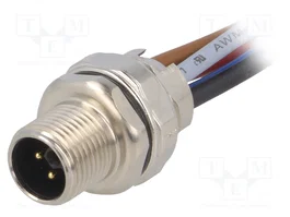 HARTING Connecteur M12 mâle 5 broches avec fils code L Power droit