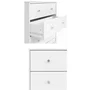 OREGON Commode 3 Tiroirs Blanc Contemporaine - Dimensions 72,4 x 30,1 x 68,3 cm pour Chambre