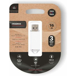 Clé USB Tech One Tech Basic Blanc Argenté 16 GB
