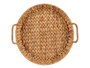 Giftdecor Centre de table rond en paille bas avec anses 41x10x38 cm Marron (Set de 12)