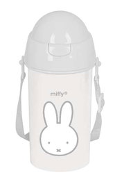 Safta Bouteille isotherme Miffy 'Niebla' 500 ml, ouverture automatique avec paille, dimensions 7.3 x 19.5 x 7.3 cm, à partir de 3 ans