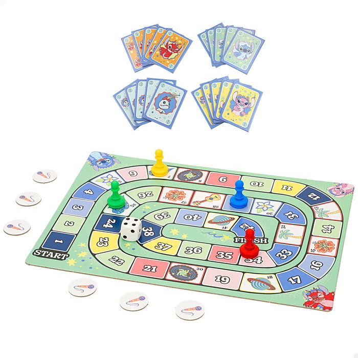 LISCIANI - Jeu de société 2 en 1 Stitch Disney - À partir de 6 ans - Pour 2 à 4 joueurs - Partie de 30 minutes