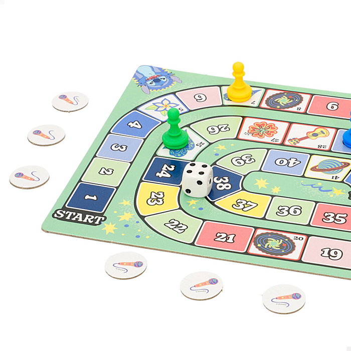 LISCIANI - Jeu de société 2 en 1 Stitch Disney - À partir de 6 ans - Pour 2 à 4 joueurs - Partie de 30 minutes