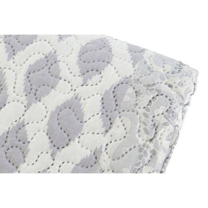 Couvre-lit DKD Home Decor Beige Gris Lit 1 persone Gran lit 2 persones 180 x 260 x 1 cm