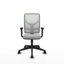 Chaise Motilla Synchro 3 positions tissu Gris clair Maille Blanc Base pyramidale noire Accoudoir 1D Sans appui-tête Roulettes 65mm nylon