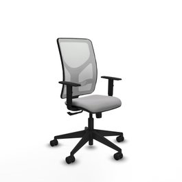 PIQUERAS Y CRESPO Chaise Motilla Synchro Gris clair/Blanc, Base pyramidale noire