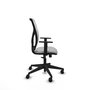 Chaise Motilla Synchro 3 positions tissu Gris clair Maille Blanc Base pyramidale noire Accoudoir 1D Sans appui-tête Roulettes 65mm nylon
