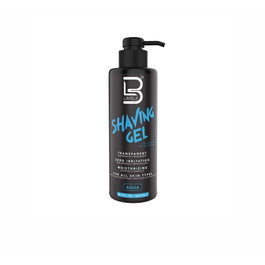 L3Vel3 Gel de rasage transparent Aqua pour visibilité, 500ml, pour peau sensible, hydratant et frais