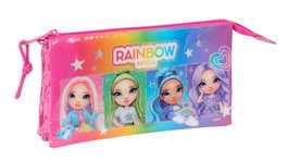 Safta Portatodo Triple Rainbow High Shine - Organisateur ou porteur triple, 22 x 12 x 3 cm, couleur arc-en-ciel, pour enfants à partir de 36 mois
