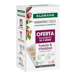 Klorane Trio Keratincaps 3X30 Capsules - Cures de 3 mois pour la beauté des cheveux, des ongles et de la peau avec kératine